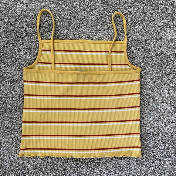 New Look Yellow Striped Ribbed Tank Top US 8 - Picture 3 of 6